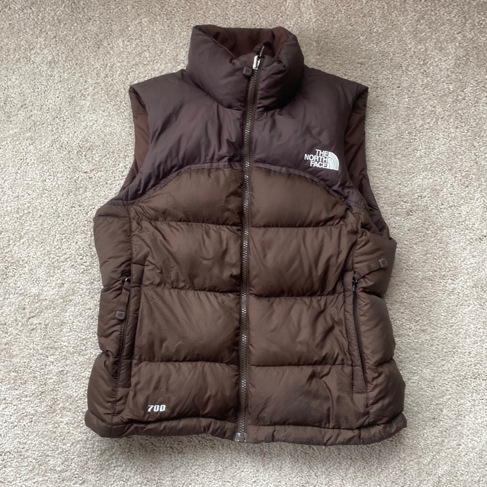 Northface 700 Nuptse Puffer Vest Chocolate Brown extra Small